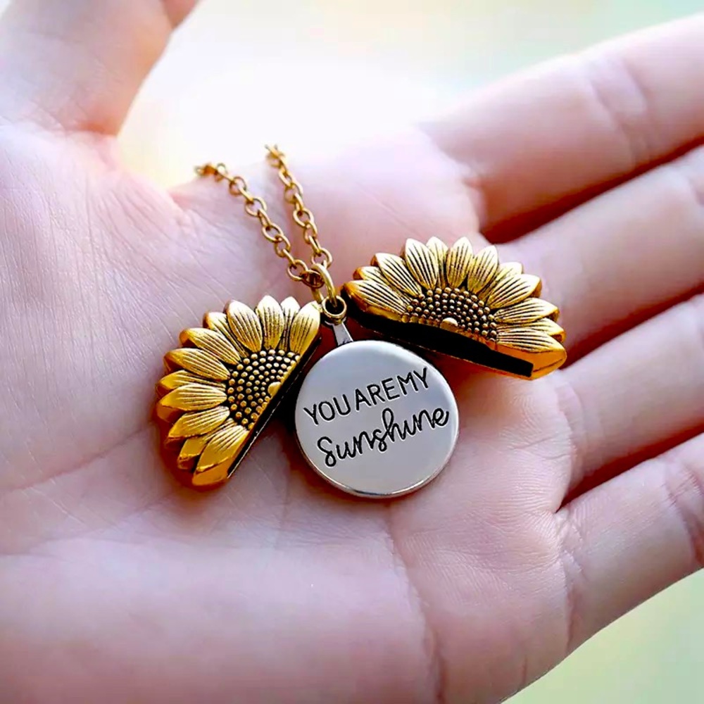 “You are my Sunshine” Sunflower Necklace.